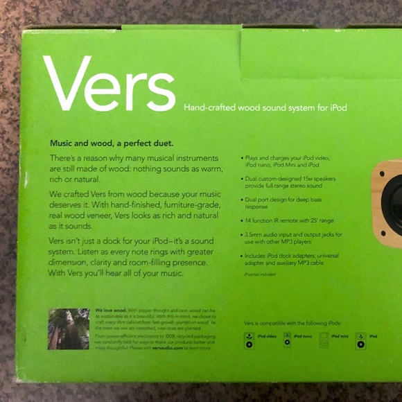 Vers 2X iPod Sound System (Cherry) w/ Box - Picture 8 of 8